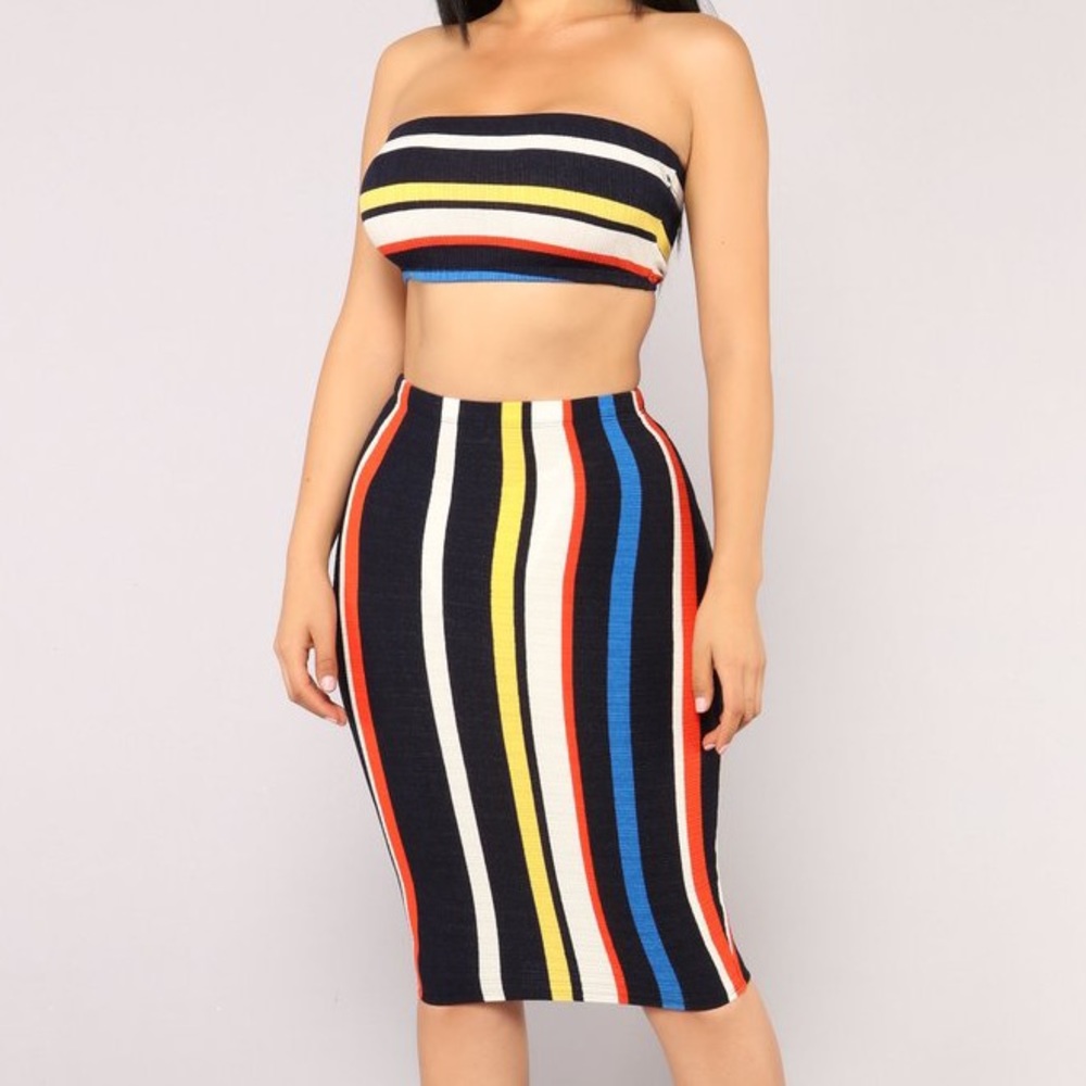Stripe Skirt Set